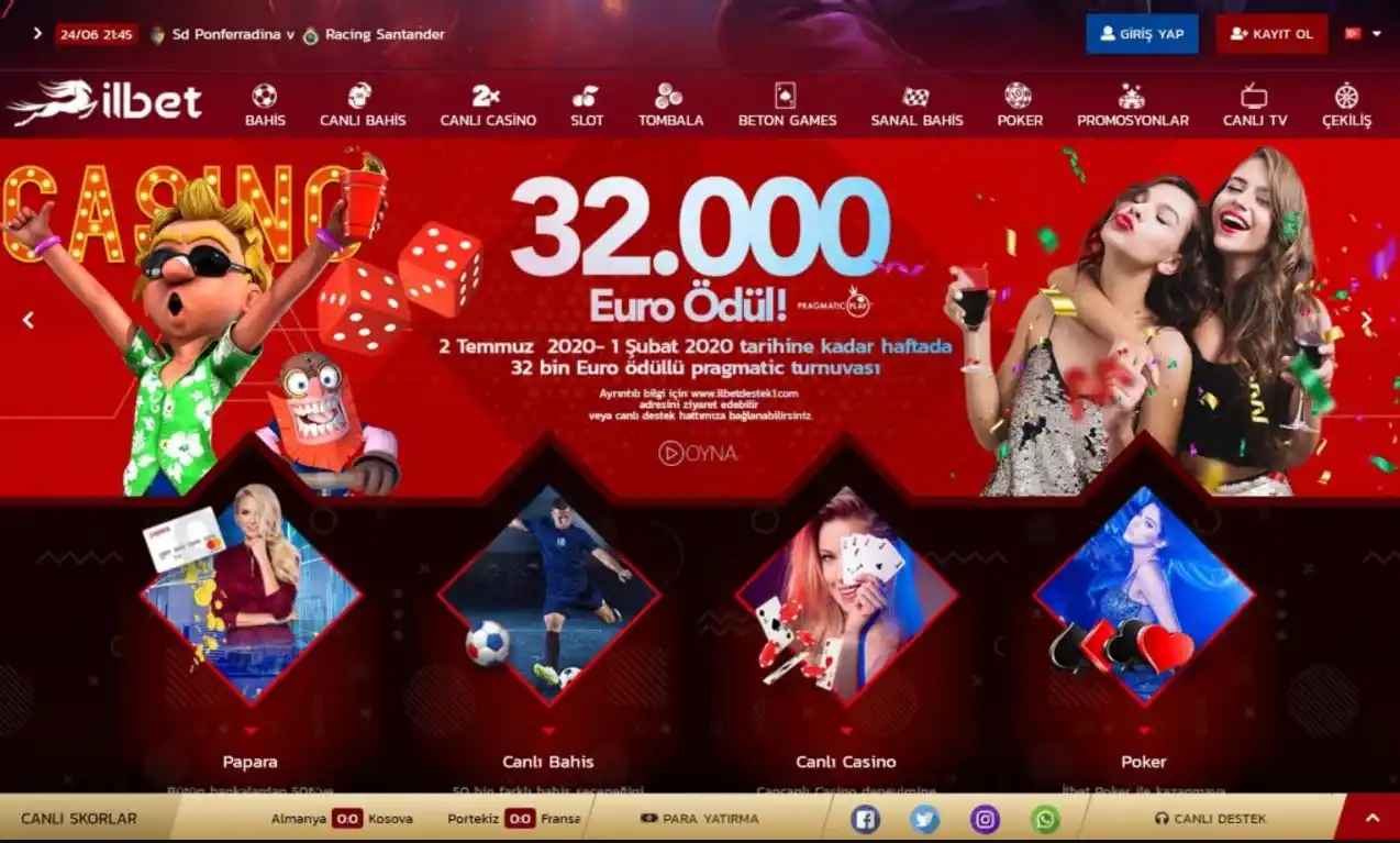 Casino oyunları ve promosyon teklifleri afişi.